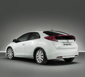 Neuer Honda Civic Seiten- und Hinteransicht Weltpremiere auf der IAA 2011