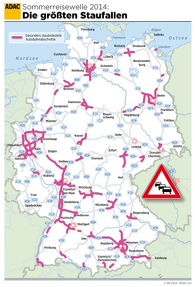 Sommerreisewelle 2014: Die größten Staufallen © ADAC